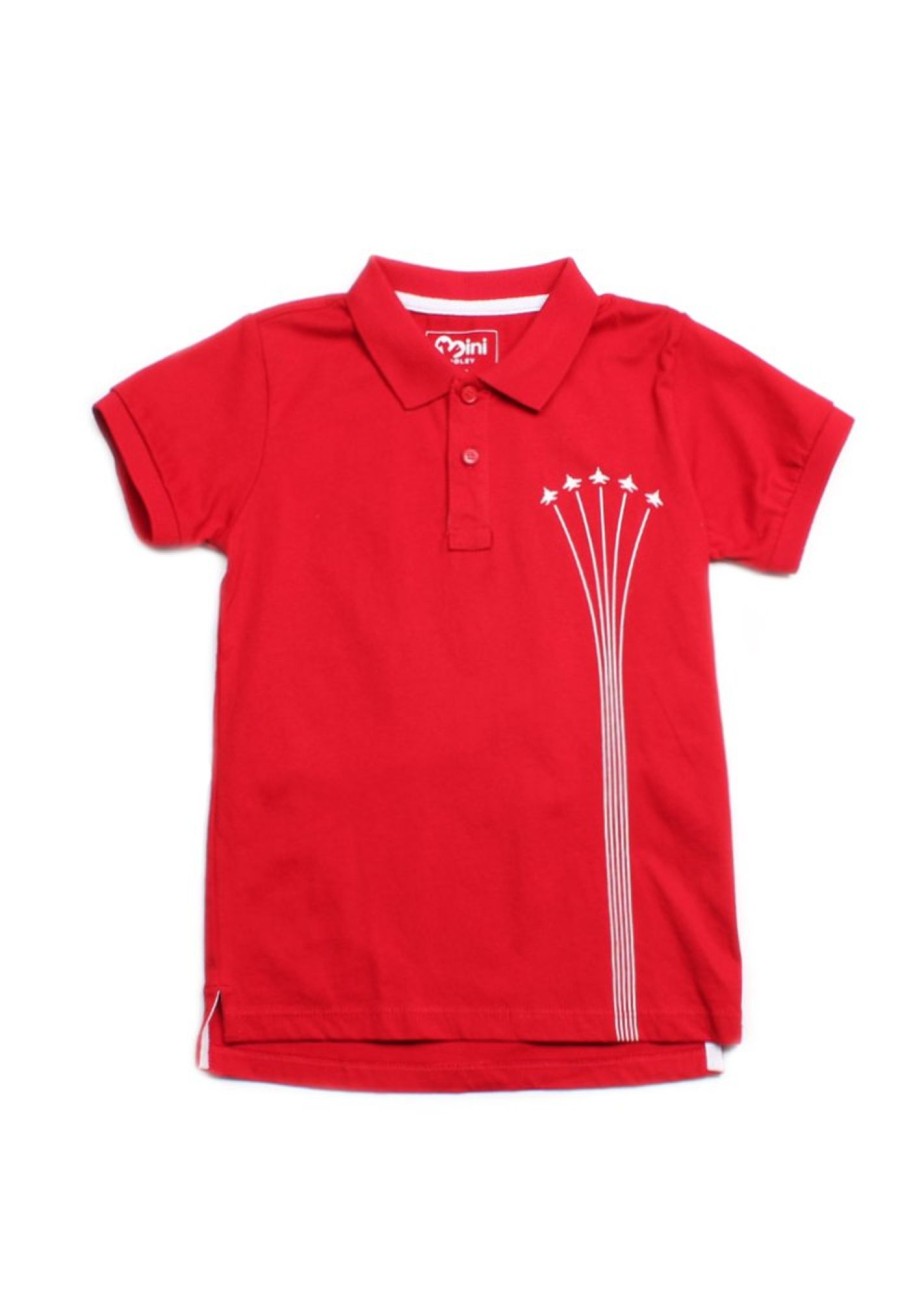 Boys moleyapparels | Airshow Premium Polo T-Shirt Red (Boy'S T-Shirt)