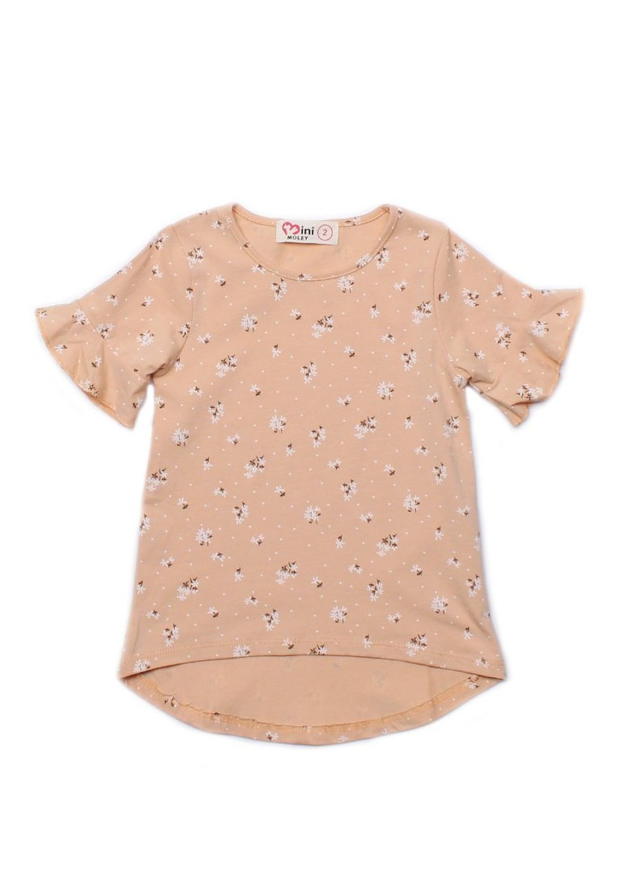 Girls moleyapparels | Petit Floral Print T-Shirt Orange (Girl'S Top)