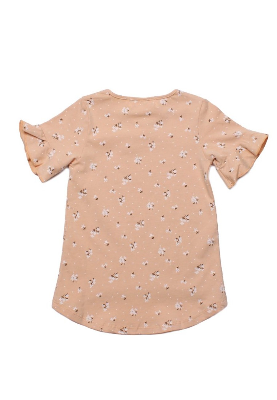 Girls moleyapparels | Petit Floral Print T-Shirt Orange (Girl'S Top)