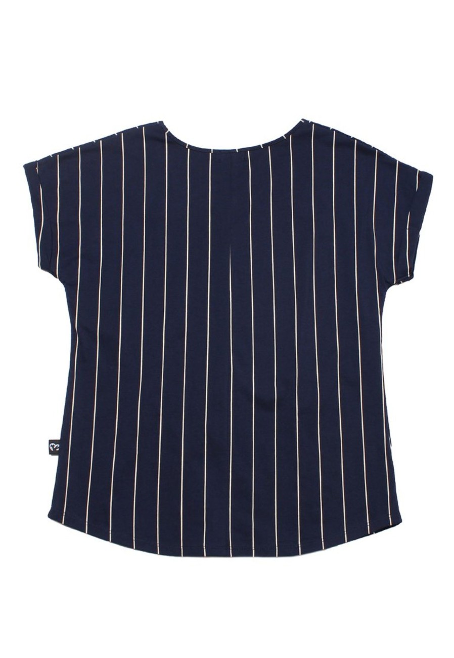 Matching Sets moleyapparels | Baseball Stripes Blouse Navy (Ladies' Top)