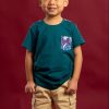 Boys moleyapparels | Neon Botanical Print T-Shirt Turquoise (Boy'S T-Shirt)