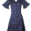 Matching Sets moleyapparels | Ohayo Star Print-Button Down Dress Blue (Ladies' Dress)