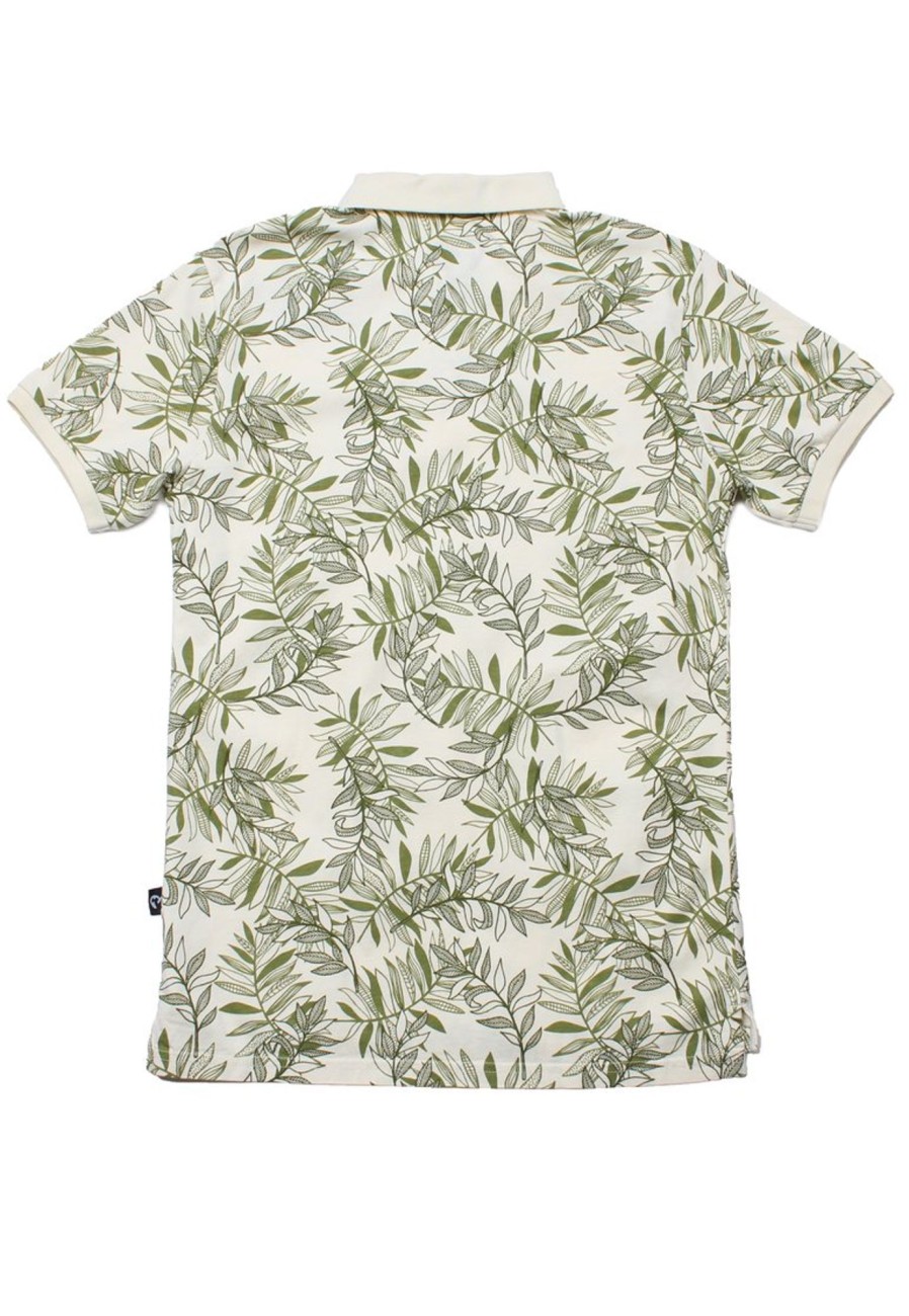 Matching Sets moleyapparels | Tropical Print Polo T-Shirt Cream (Men'S Polo)