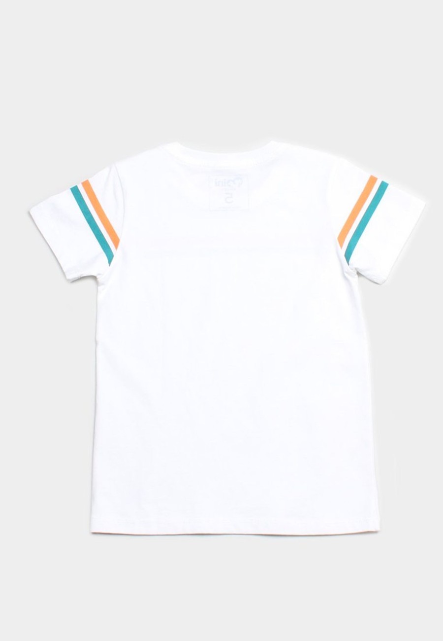 Matching Sets moleyapparels | Twin Colour Stripe T-Shirt White (Boy'S T-Shirt)