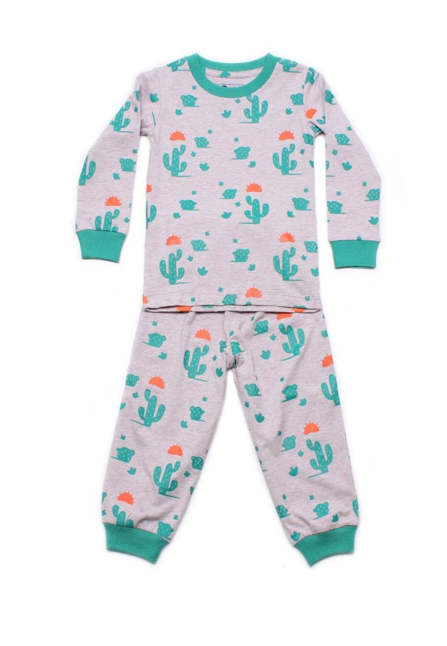 Kids Pyjamas moleyapparels | Cactus Print Pyjamas Set Grey(Kids' Pyjamas)