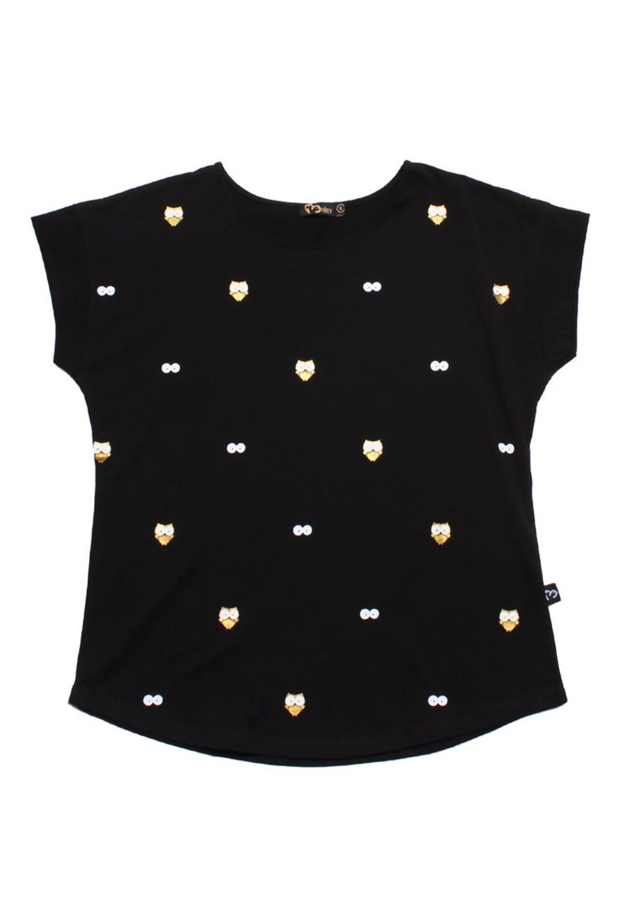 Matching Sets moleyapparels | Owl Print Blouse Black (Ladies' Top)