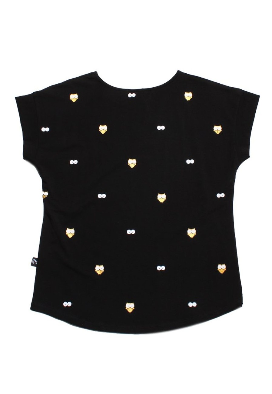 Matching Sets moleyapparels | Owl Print Blouse Black (Ladies' Top)