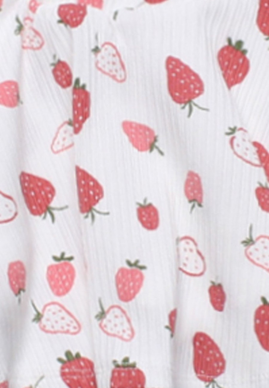 Girls moleyapparels | Strawberries Ribbed Skirt White (Girl'S Bottom)