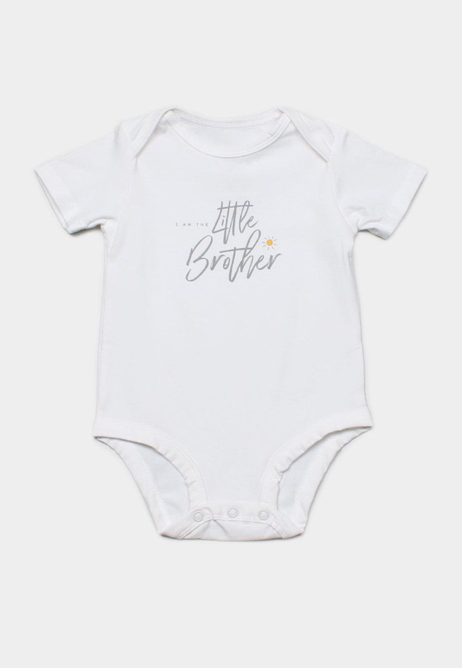 Babies moleyapparels | Little Brother Romper White (Baby Romper)