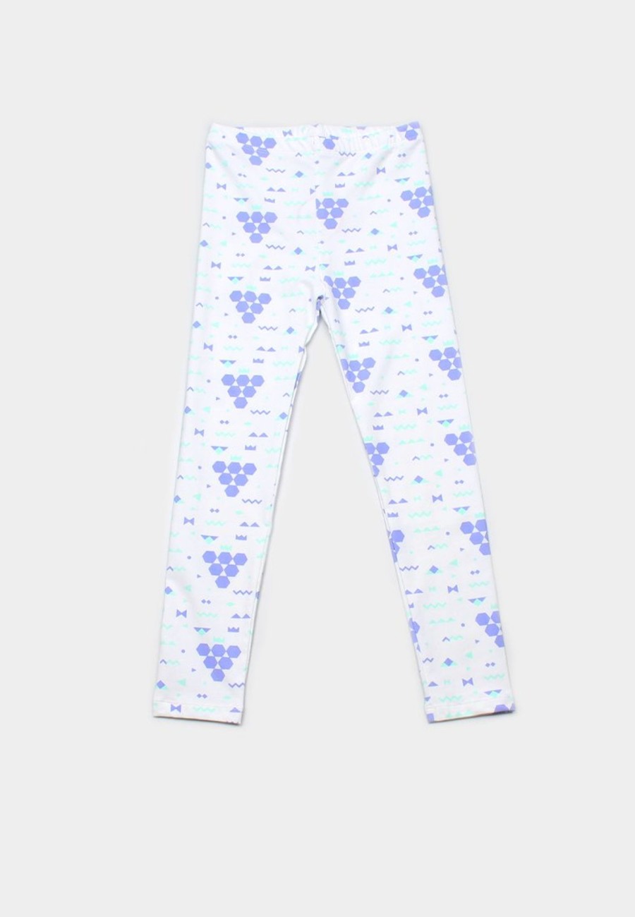 Girls moleyapparels | Geometric Grapes Print Leggings White (Girl'S Bottom)