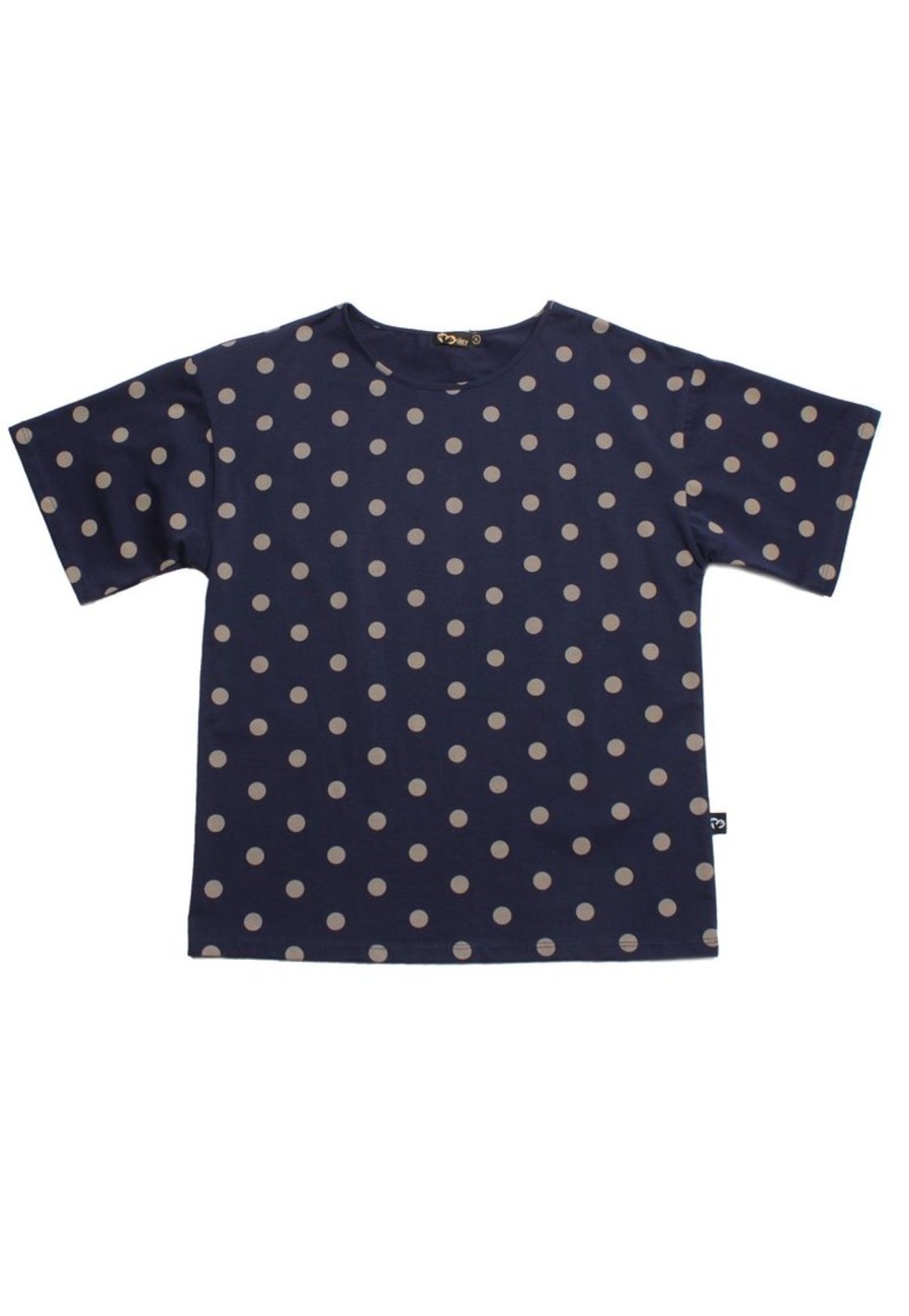 Matching Sets moleyapparels | Polka Dots Print Blouse Navy (Ladies' Top)