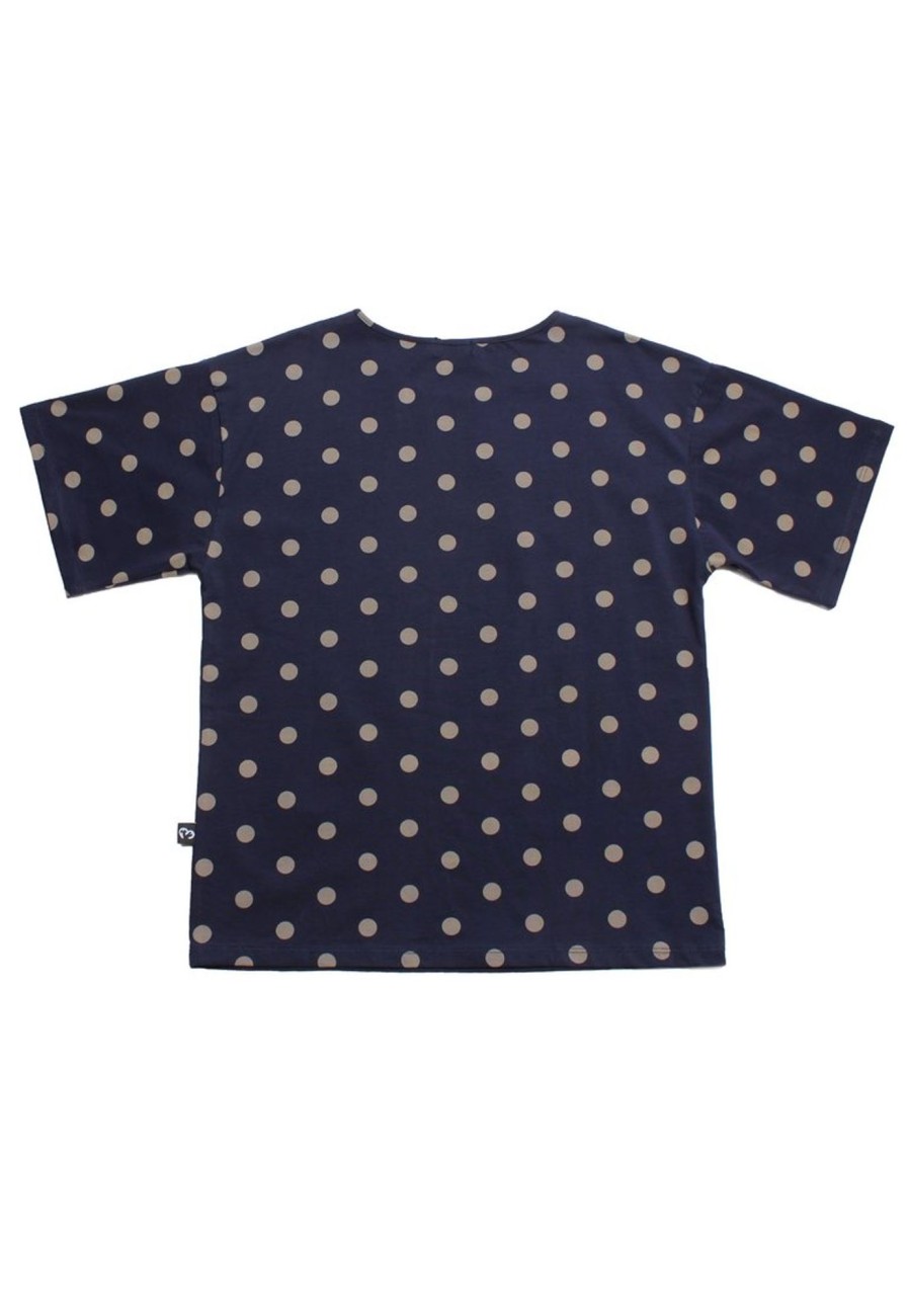 Matching Sets moleyapparels | Polka Dots Print Blouse Navy (Ladies' Top)