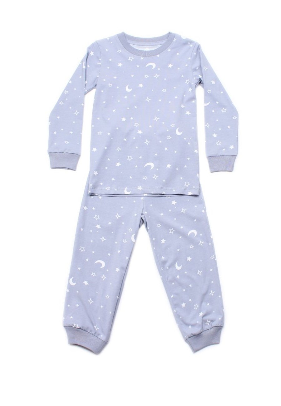 Kids Pyjamas moleyapparels | Stars And Moon Print Pyjamas Set Grey (Kids' Pyjamas)