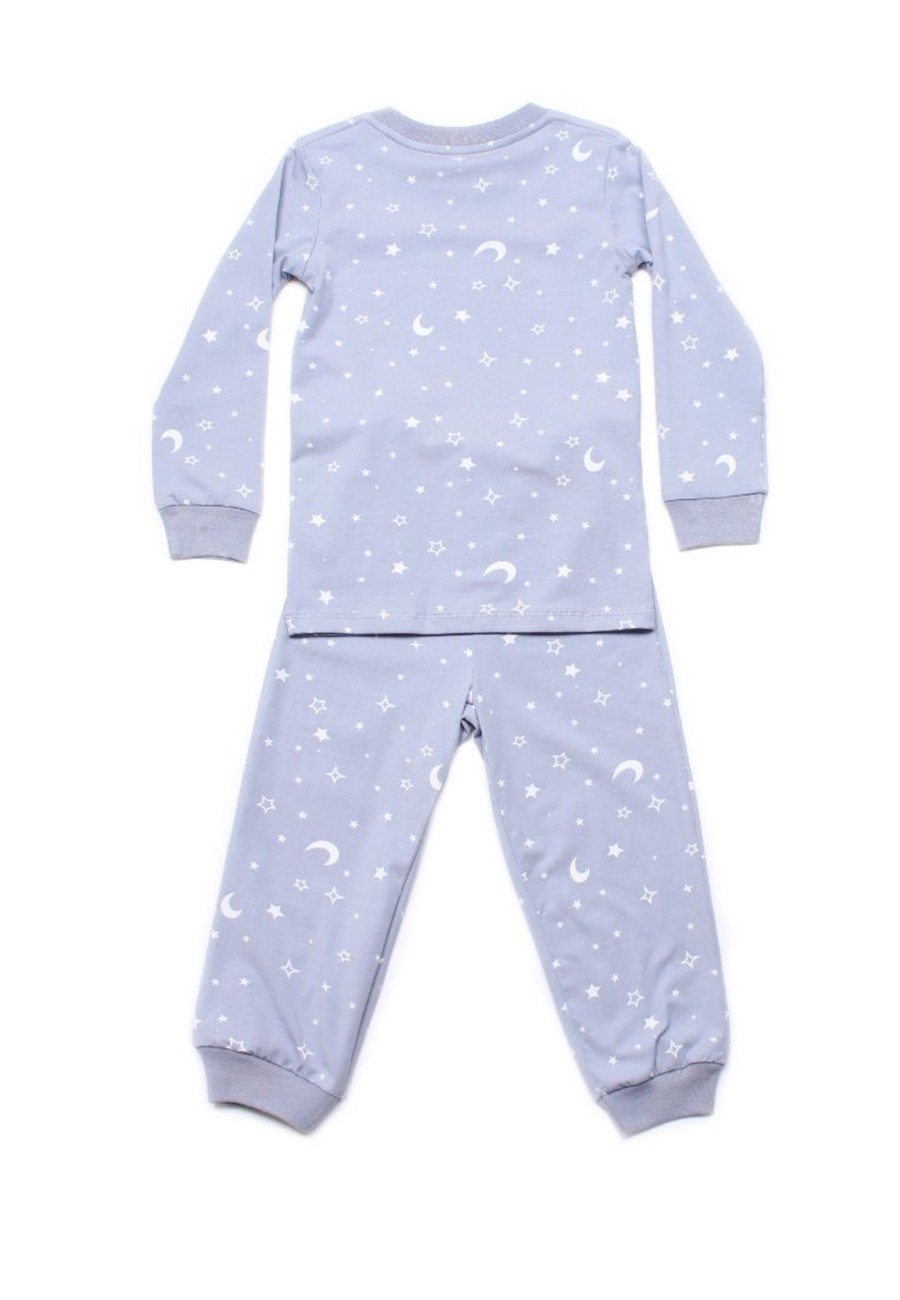 Kids Pyjamas moleyapparels | Stars And Moon Print Pyjamas Set Grey (Kids' Pyjamas)