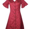 Matching Sets moleyapparels | Ohayo Star Print-Button Down Dress Red (Ladies' Dress)