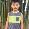 Boys moleyapparels | Colour Block Pocket Singlet Darkgrey (Boy'S Singlet)