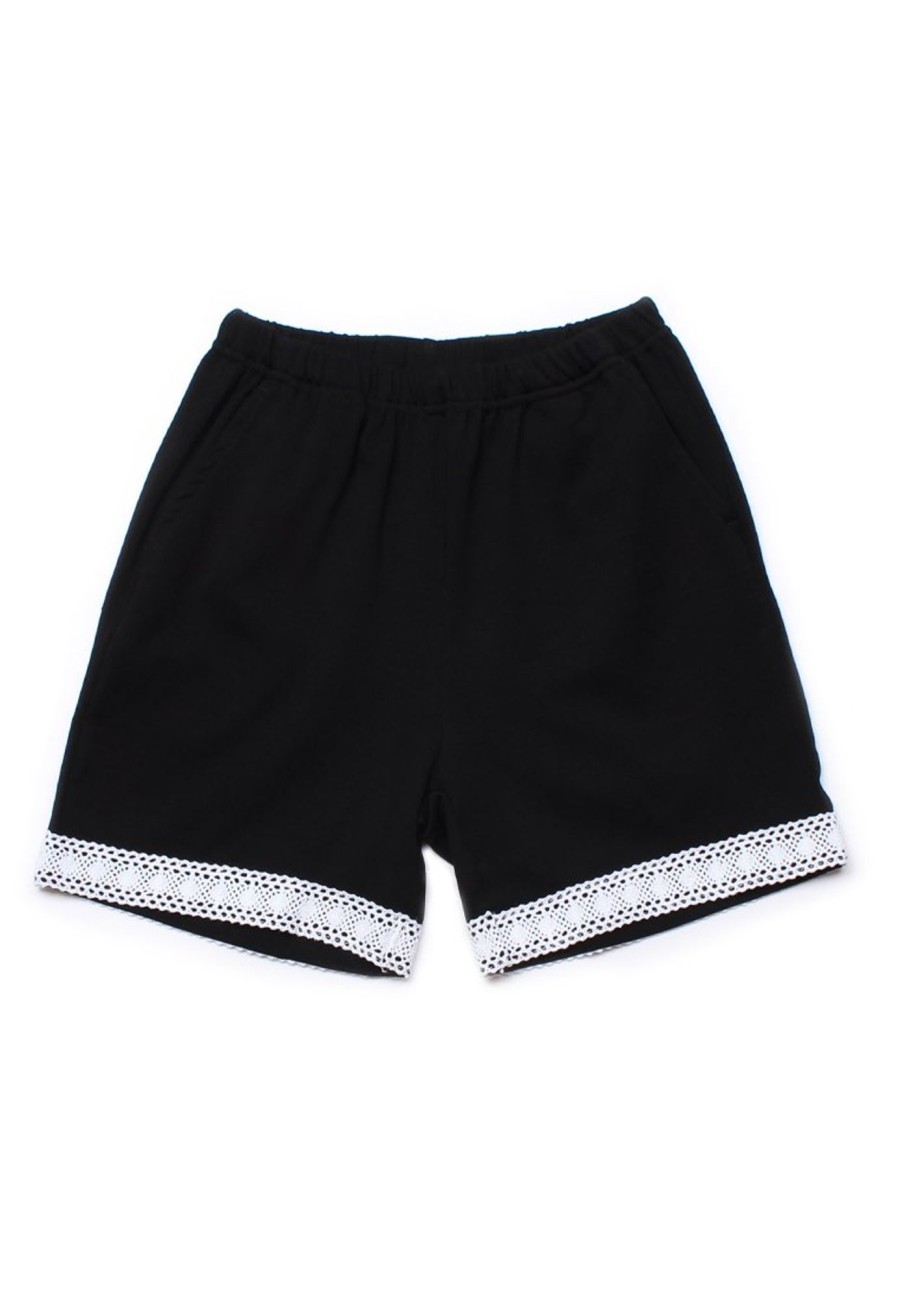 Girls moleyapparels | Lace Line Casual Shorts Black (Girl'S Shorts)