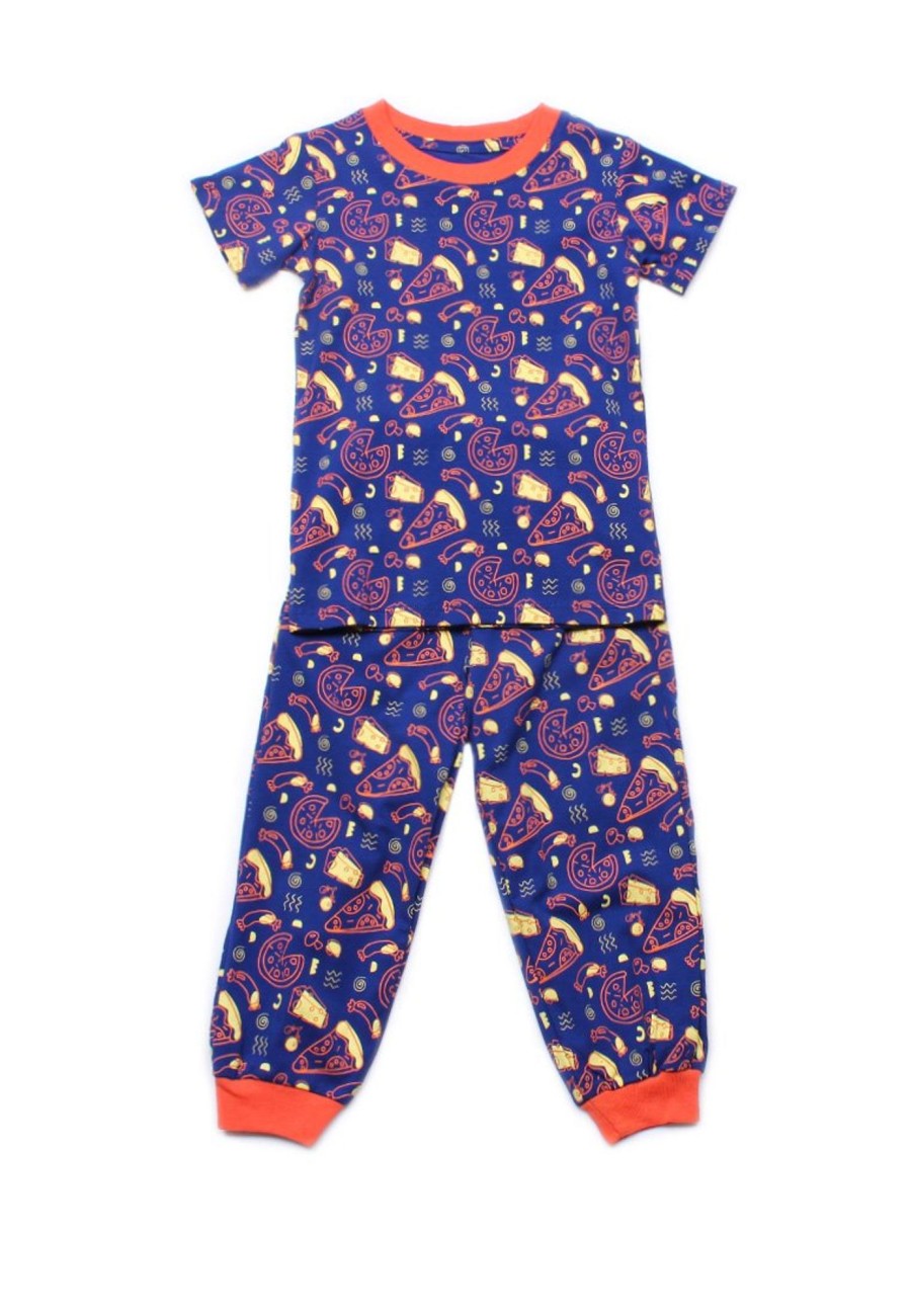 Kids Pyjamas moleyapparels | Pizza Print Pyjamas Set Navy (Kids' Pyjamas)