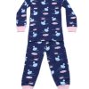 Kids Pyjamas moleyapparels | Swan Print Pyjamas Set Navy (Kids' Pyjamas)