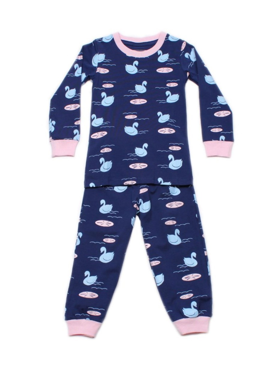 Kids Pyjamas moleyapparels | Swan Print Pyjamas Set Navy (Kids' Pyjamas)