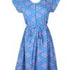 Ladies moleyapparels | Japanese Sunray Print Nursing Flare Dress Blue (Ladies' Dress)