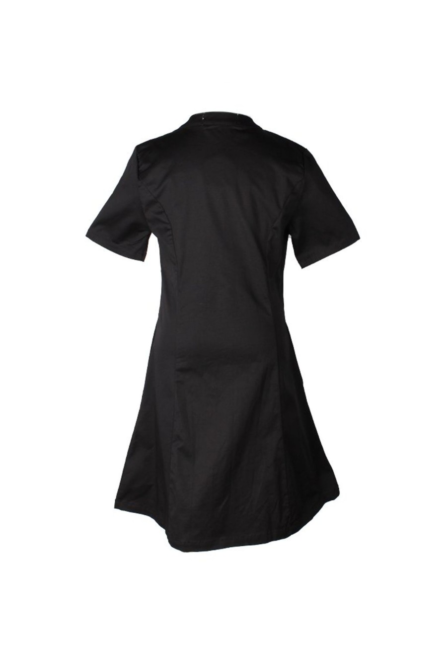 Matching Sets moleyapparels | Brushed Cotton Half-Button Down Dress Black (Girl'S Dress)