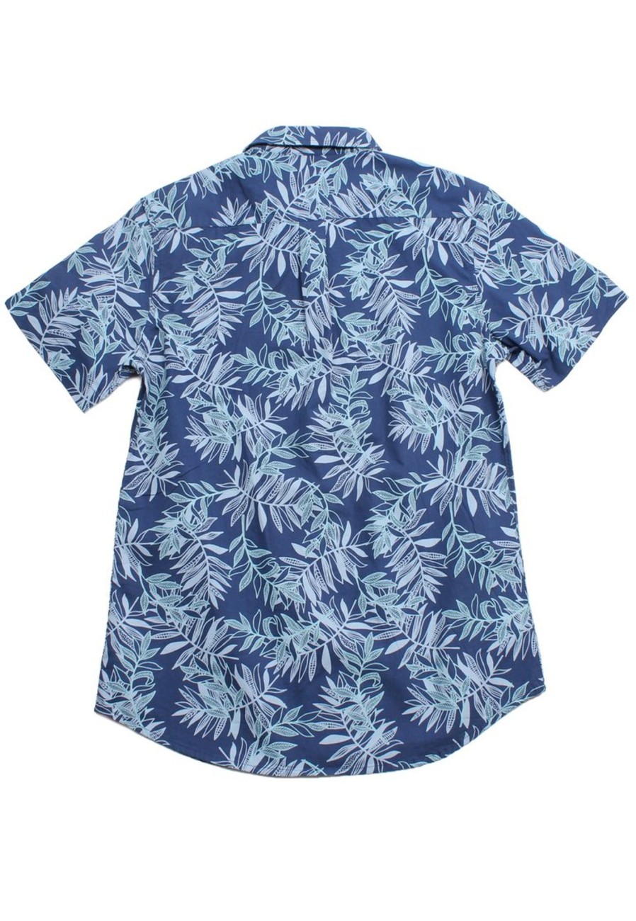 Men moleyapparels | Tropical Print Short Sleeve Shirt Blue (Men'S Shirt)